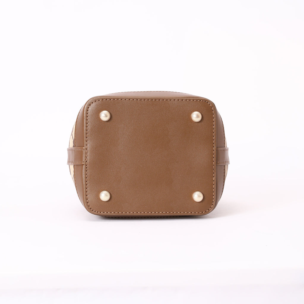 Signare London - B-Loved Bucket Handbag on Beige Monogram
