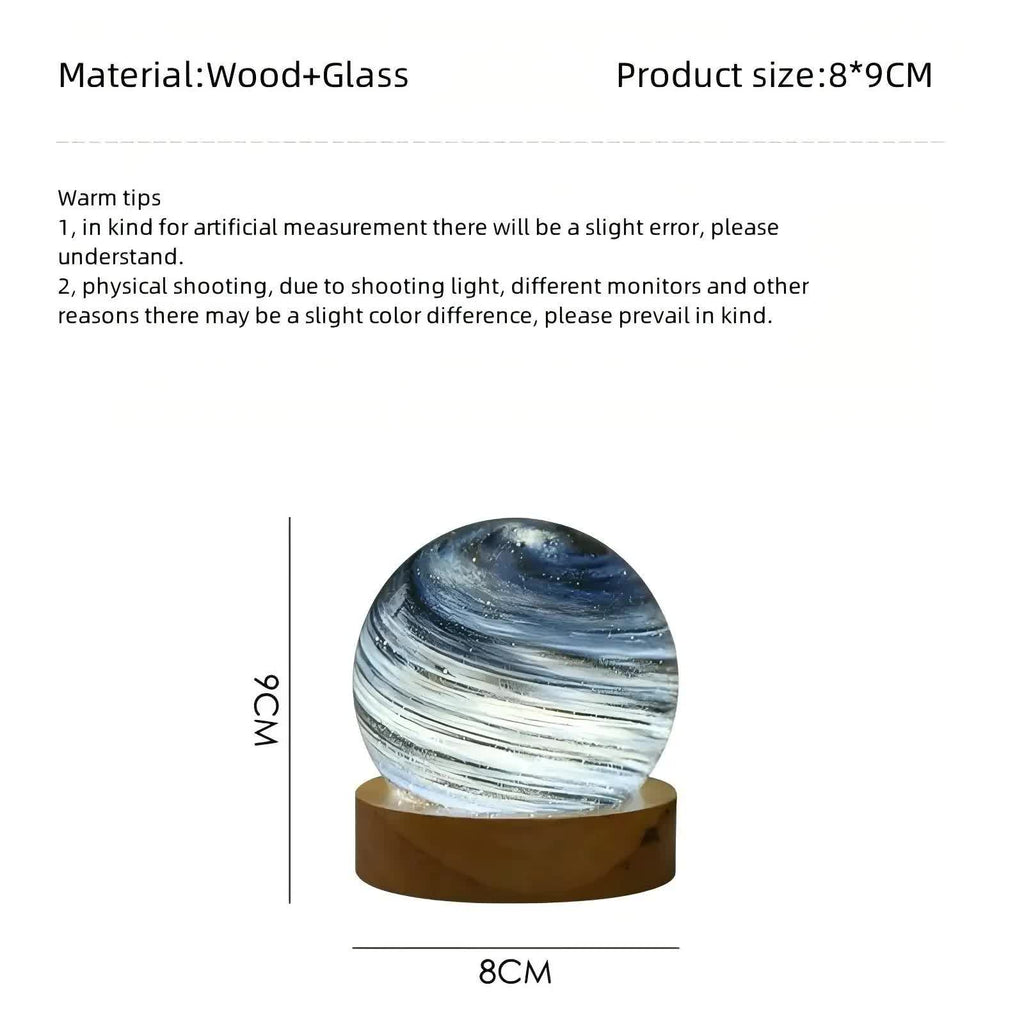 NNEDSZ Sunset LED Planet Night Light with Wooden Base, USB Rechargeable
