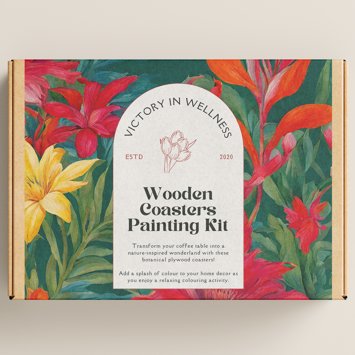 Botanical Plywood Coasters with Adult Coloring Designs, Nature-Inspired Coloring Activity, Home Decor | by Victory In Wellness