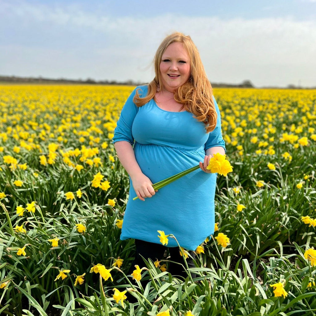 Blue Dress – Flattering Waist Fit with Pockets | Everyday Classi