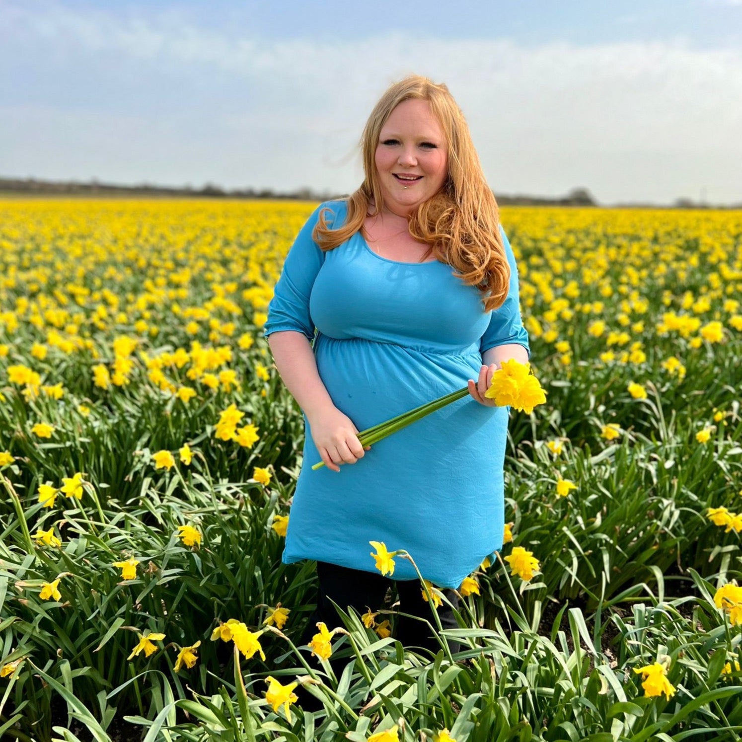Blue Dress – Flattering Waist Fit with Pockets | Everyday Classi