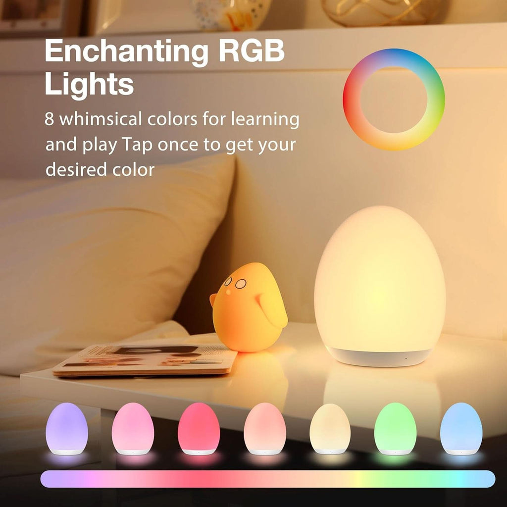 Rechargeable Nursery Night Light Egg Lamp Multicolor