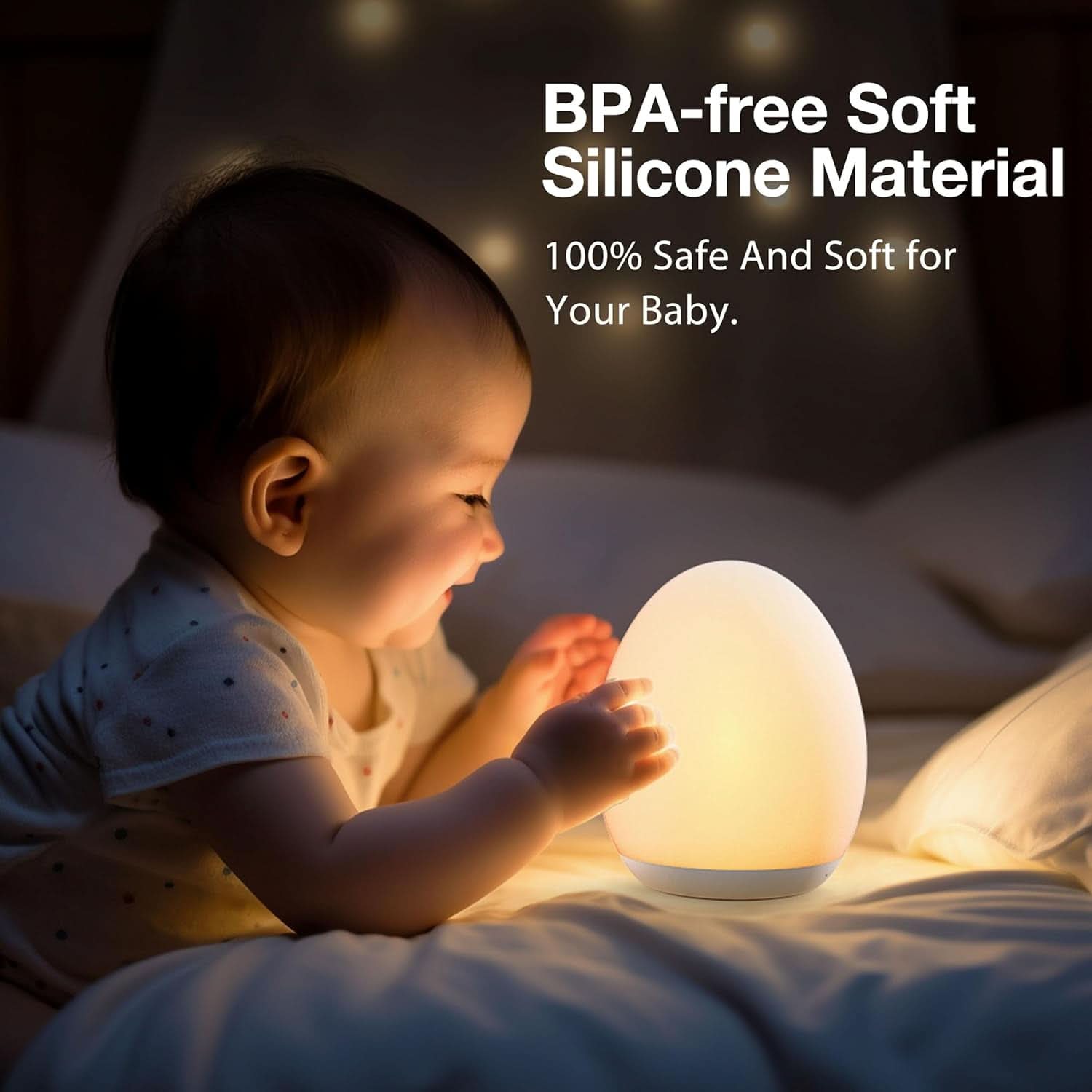 Rechargeable Nursery Night Light Egg Lamp Multicolor
